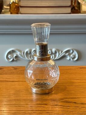 Avon Crystal Glory Spray Cologne Bottle 1oz Clear Geometric Glass Vtg